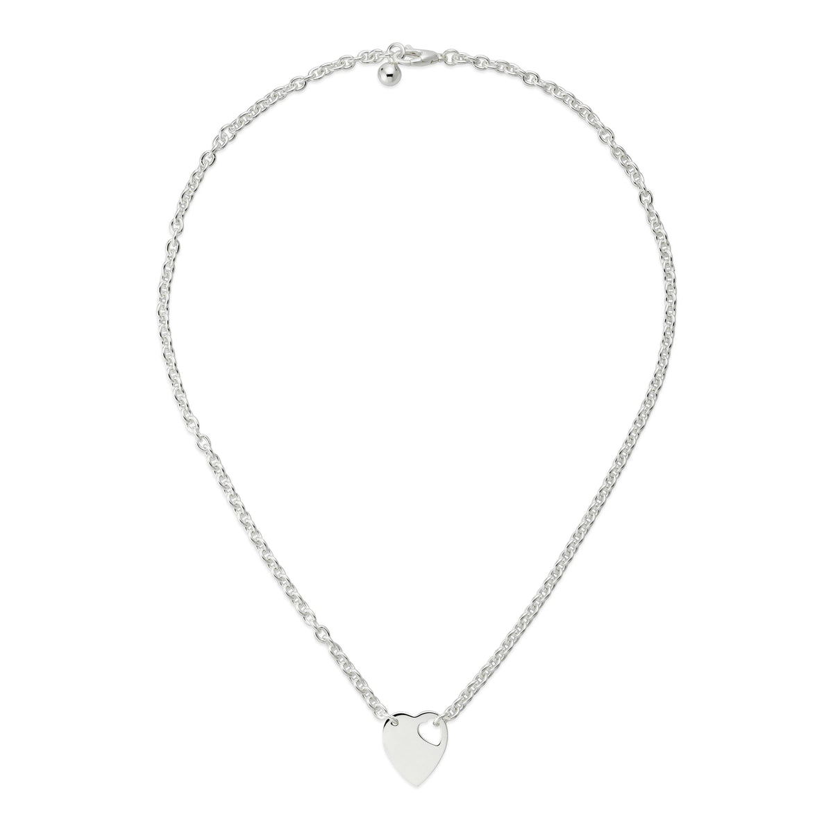 Gucci Trademark Sterling Silver Chain Pendant Necklace