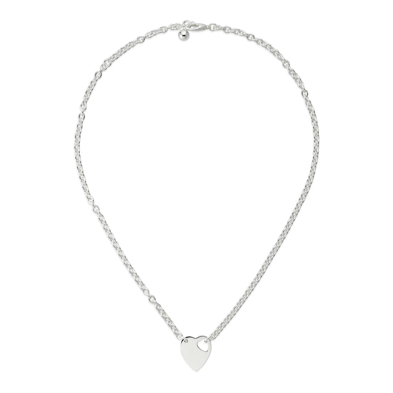 Gucci Trademark Sterling Silver Chain Pendant Necklace