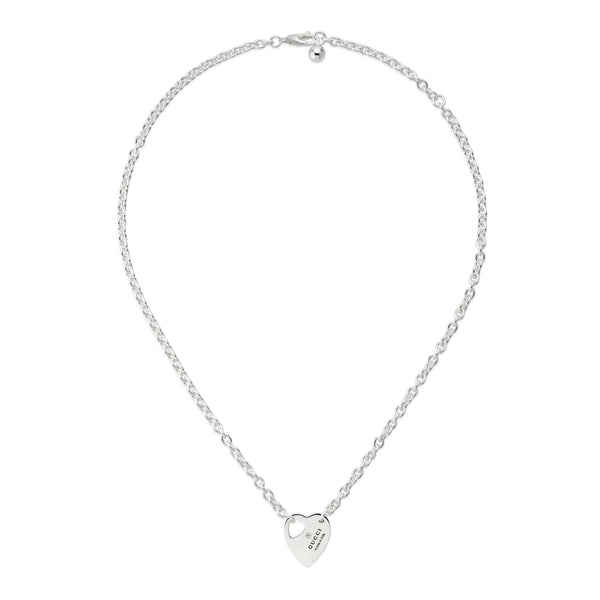 Gucci Trademark Sterling Silver Chain Pendant Necklace