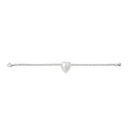 Gucci Trademark Sterling Silver Heart Chain Bracelet