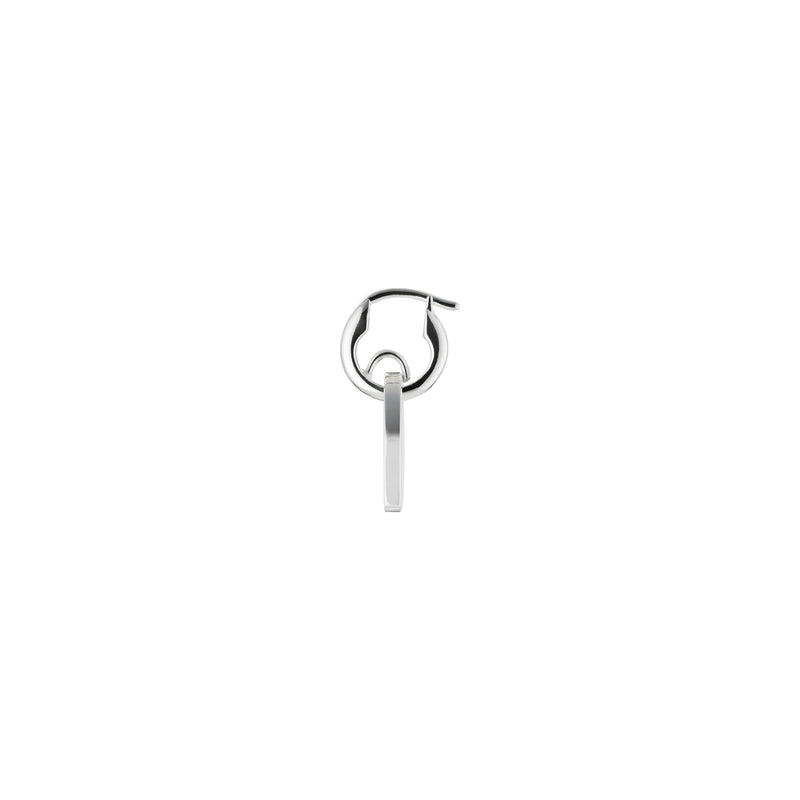 Gucci Trademark Sterling Silver Hoop Heart Earrings