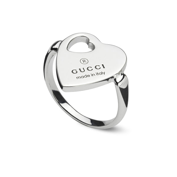 Gucci Trademark Heart Sterling Silver Ring