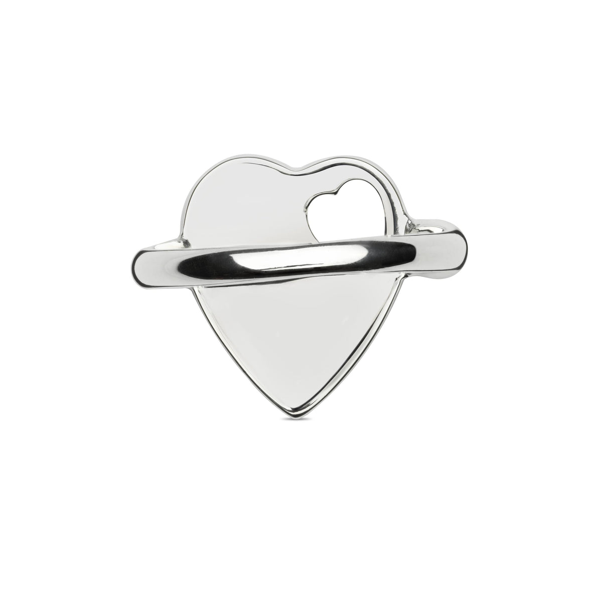 Gucci Trademark Heart Sterling Silver Ring