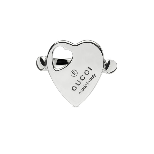 Gucci Trademark Heart Sterling Silver Ring