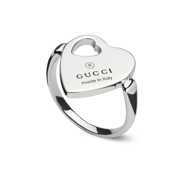Gucci Trademark Heart Sterling Silver Ring