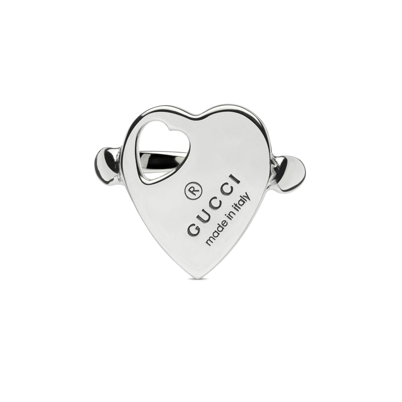 Gucci Trademark Heart Sterling Silver Ring