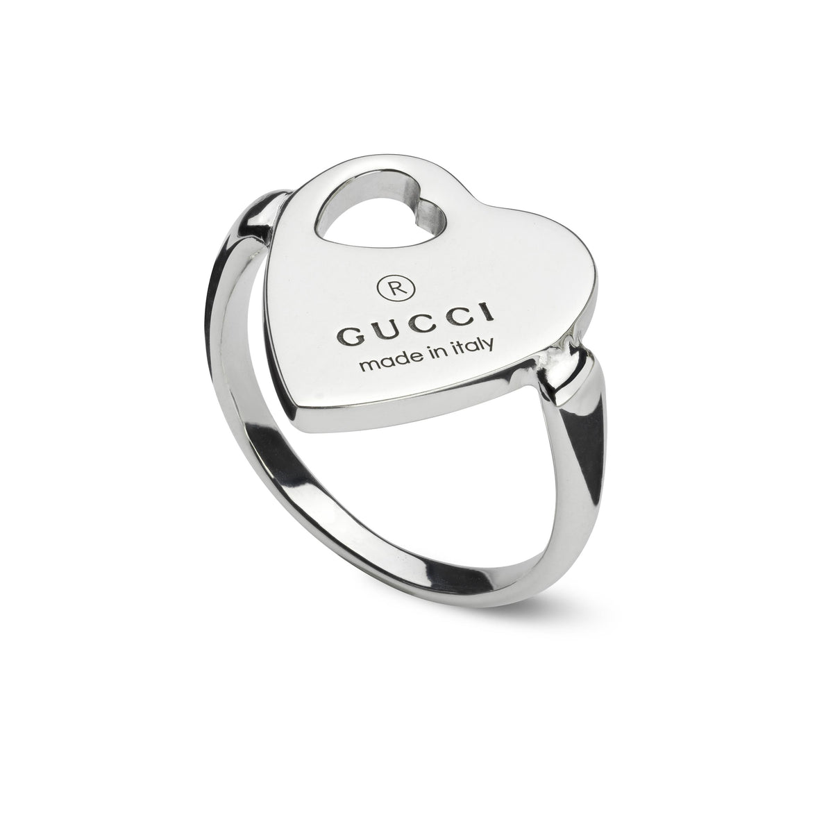 Gucci Trademark Heart Sterling Silver Ring