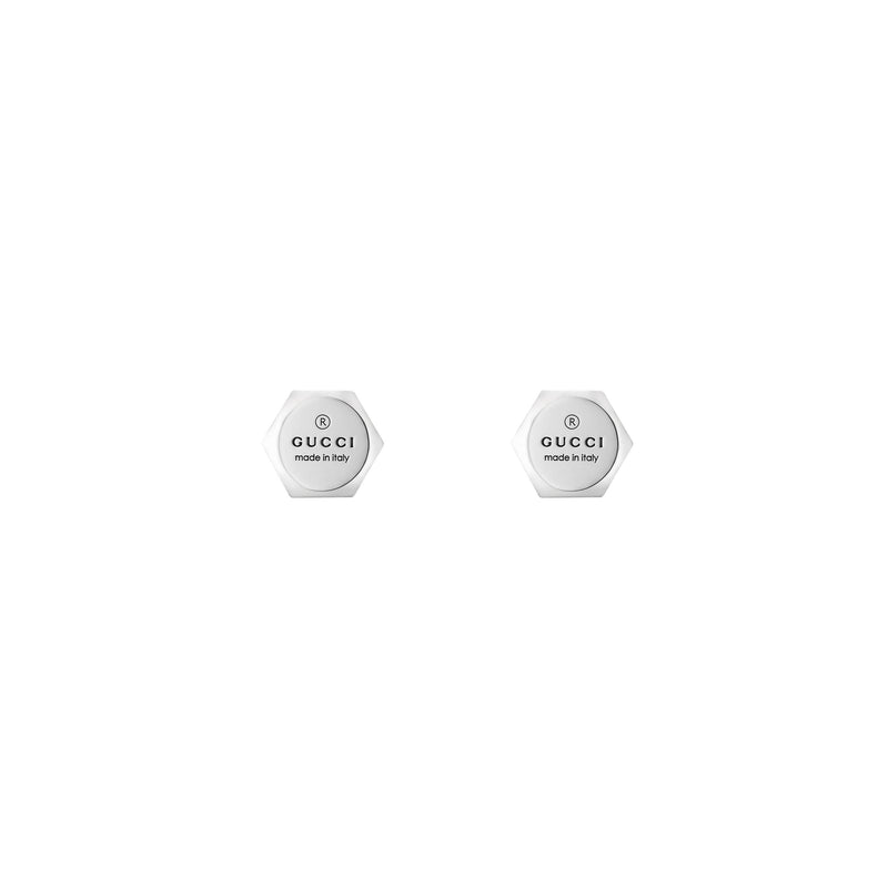Gucci Trademark Sterling Silver Stud Earrings