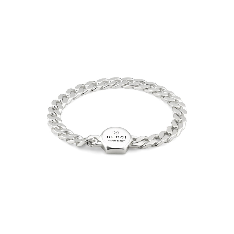 Gucci Trademark Sterling Silver Heavy Bracelet