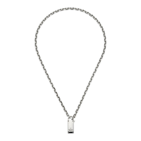 Gucci Trademark Sterling Silver Padlock Necklace