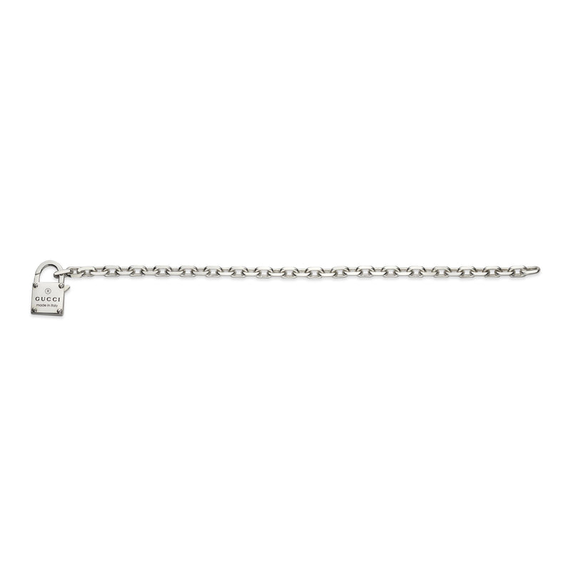 Gucci Trademark Sterling Silver Padlock Bracelet