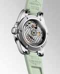 Longines Conquest Automatic Mint Green Rubber Strap 34mm Watch L3.430.4.02.9