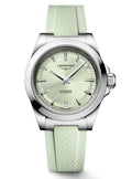 Longines Conquest Automatic Mint Green Rubber Strap 34mm Watch L3.430.4.02.9