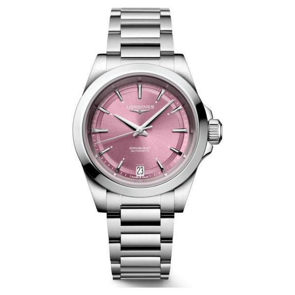 Longines Conquest Automatic Pink Dial 34mm Watch L3.430.4.99.6