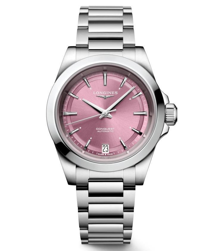 Longines Conquest Automatic Pink Dial 34mm Watch L3.430.4.99.6