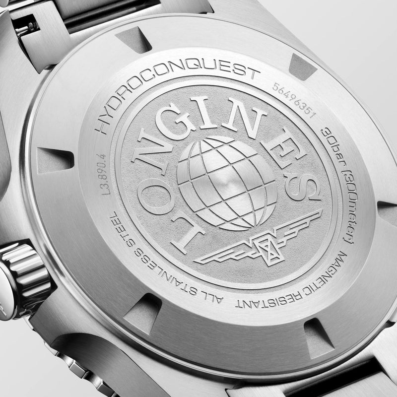 Longines HydroConquest Automatic Black GMT 41mm Watch L3.890.4.56.6