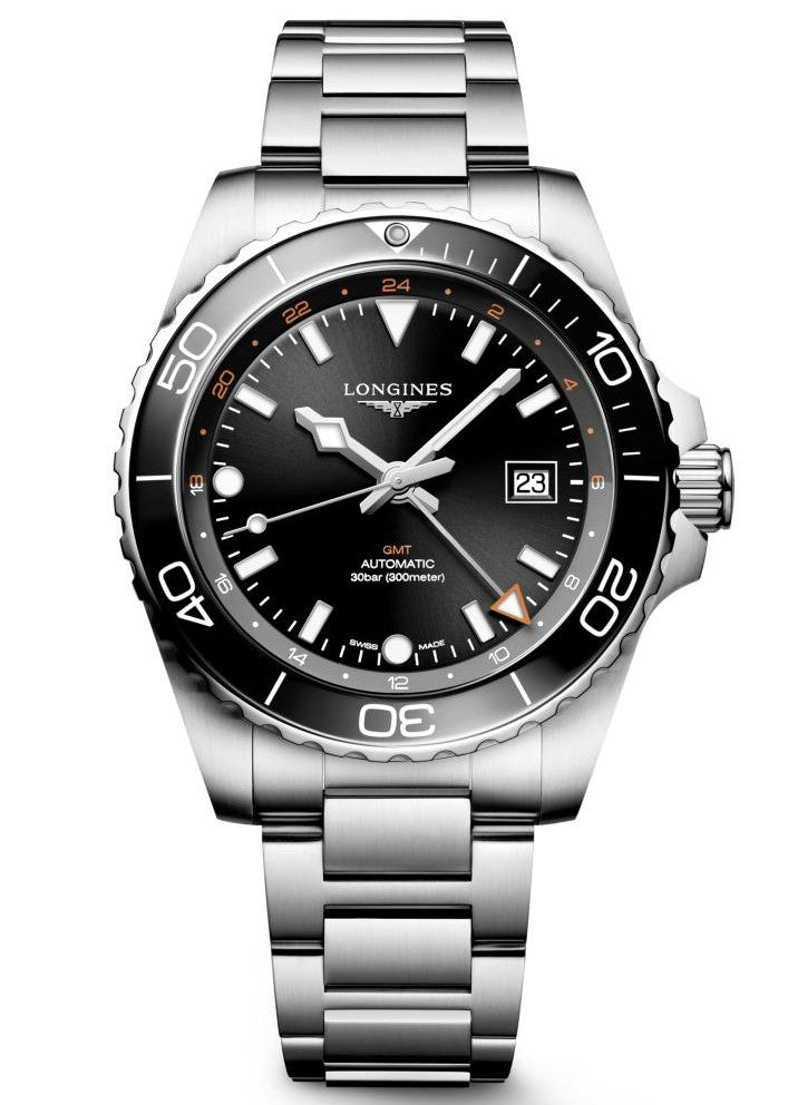 Longines HydroConquest Automatic Black GMT 41mm Watch L3.890.4.56.6