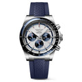 Longines Conquest Automatic Chronograph Silver & Blue Rubber Strap 42mm Watch L3.835.4.98.9