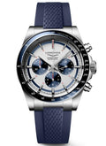 Longines Conquest Automatic Chronograph Silver & Blue Rubber Strap 42mm Watch L3.835.4.98.9