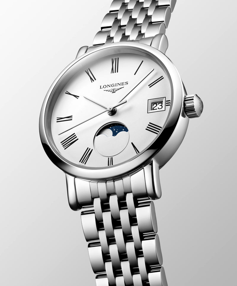 Longines Elegant Moonphase White Dial 30mm Watch L4.330.4.11.6