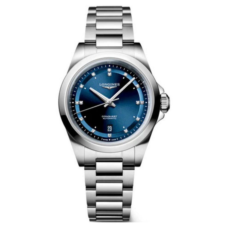 Longines Conquest Automatic Blue Diamond Dial 30mm Watch L3.320.4.97.6