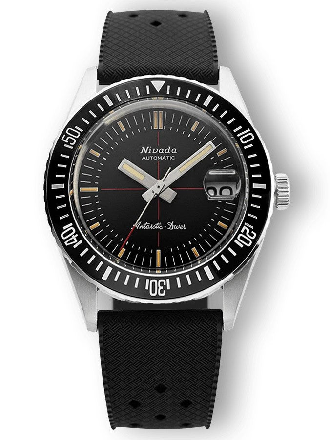 Nivada Grenchen Antartic Diver on Rubber Tropic 38mm Watch 32038A01