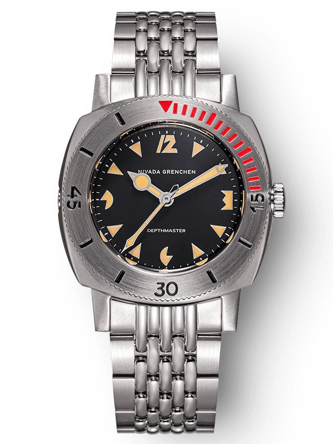 Nivada Grenchen Depthmaster Pacman Beads of Rice 39mm Watch 14105A04