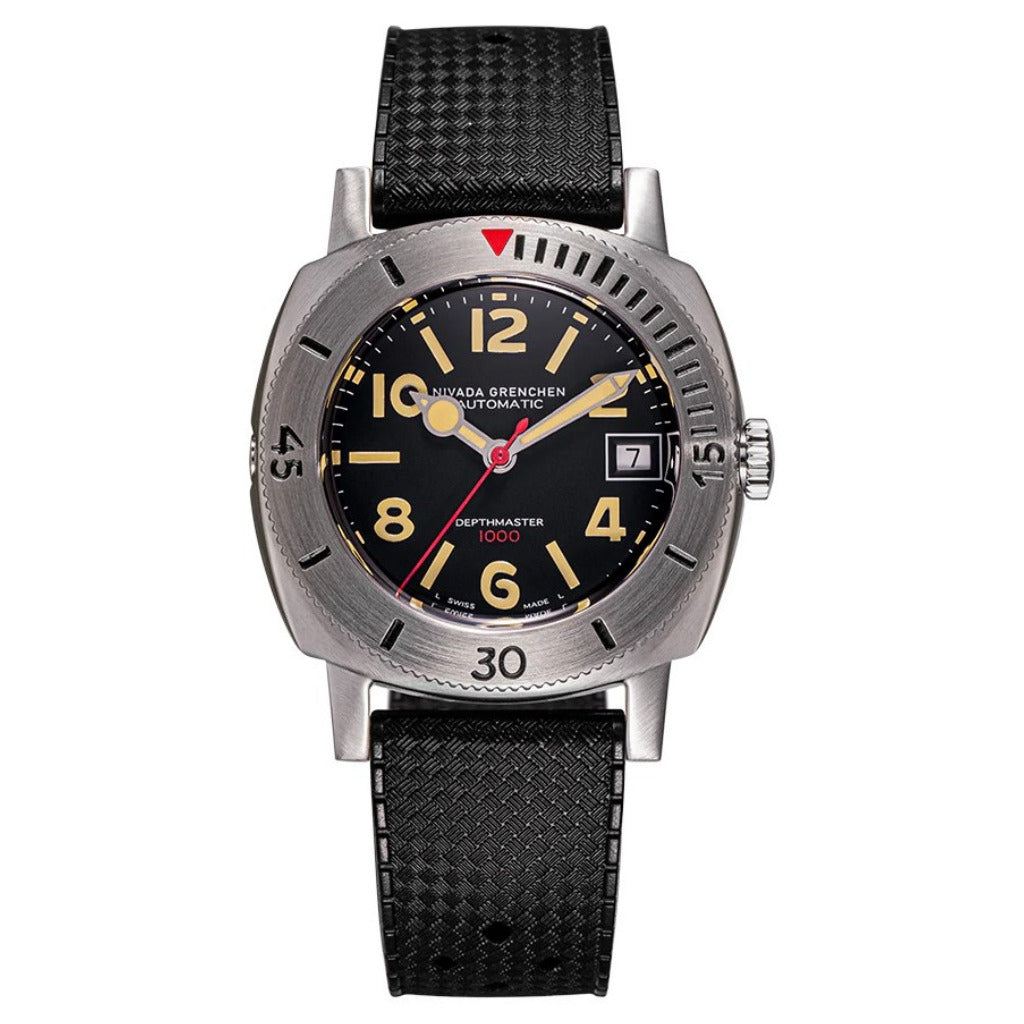 Nivada Grenchen Depthmaster Date Rubber Strap 39mm Watch 14106A01