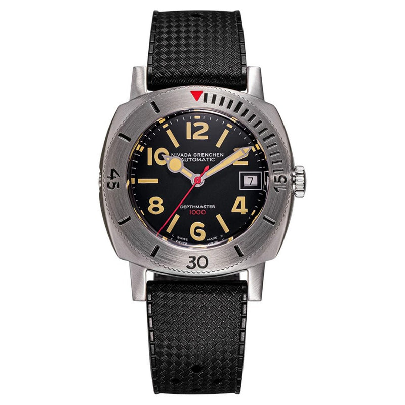 Nivada Grenchen Depthmaster Date Rubber Strap 39mm Watch 14106A01