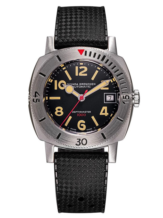 Nivada Grenchen Depthmaster Date Rubber Strap 39mm Watch 14106A01