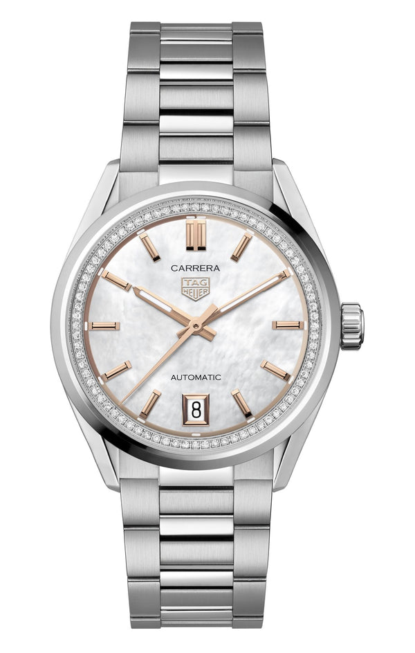 Tag Heuer Carrera Date Mother of Pearl Diamond Dial 36mm Watch WBN231C.BA0001