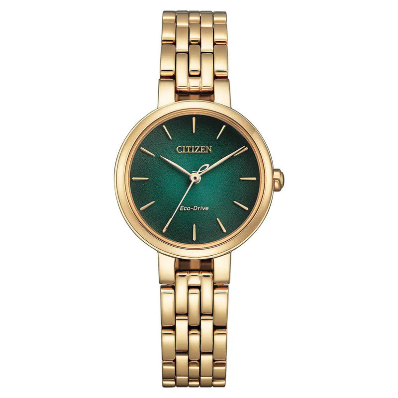 Citizen Eco-Drive L Silhouette Green 28mm Watch EM0993-82ZEM0993-82Z