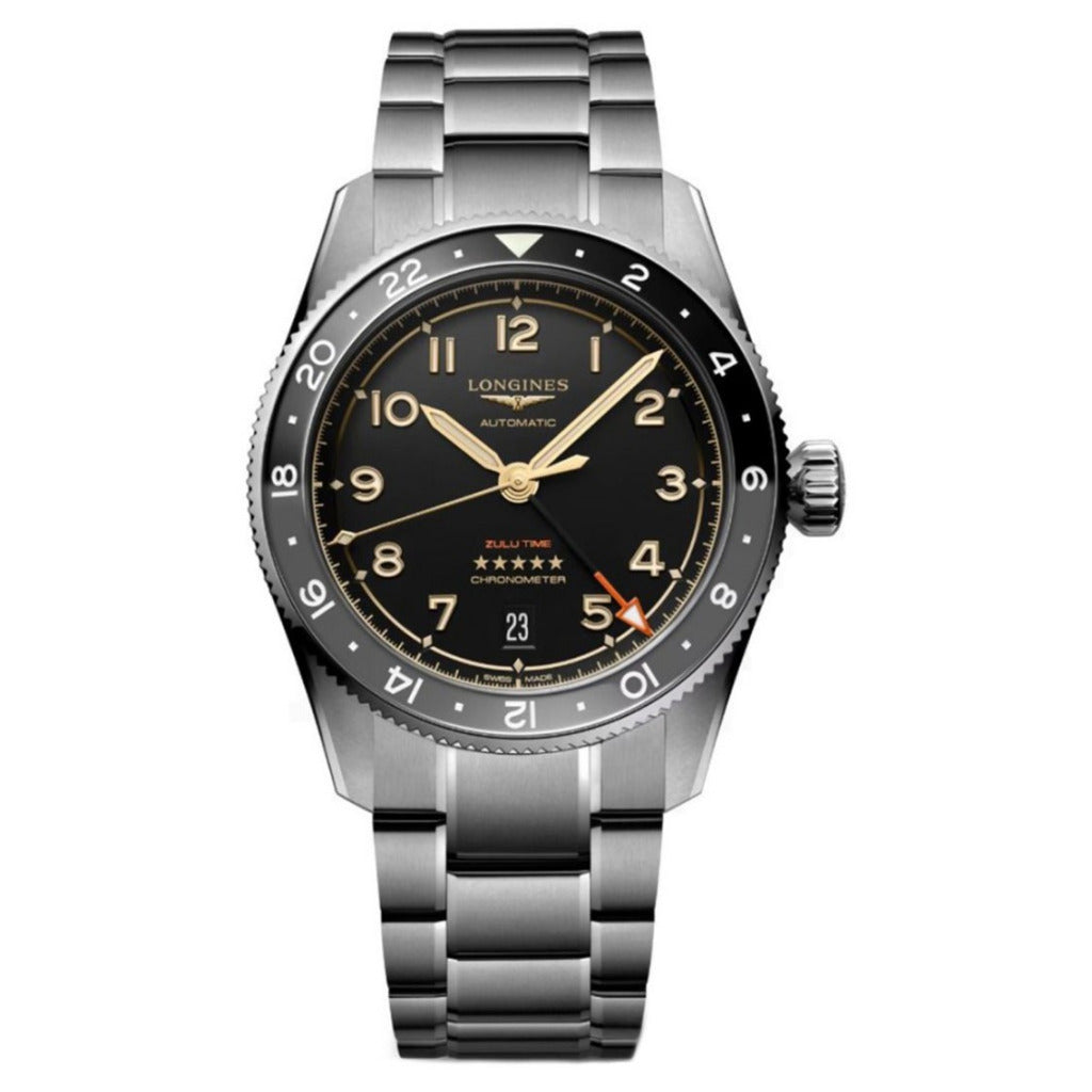 Longines Spirit Zulu Time Titanium 39mm Watch L3.802.1.53.6