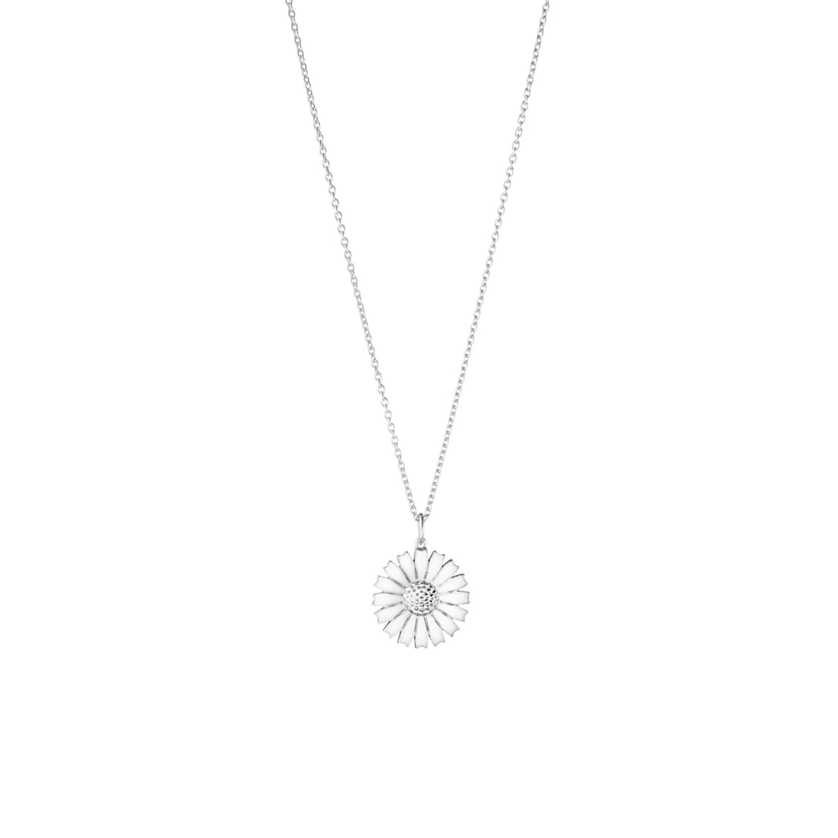 Georg Jensen Daisy Pendant, Sterling Silver, White Enamel