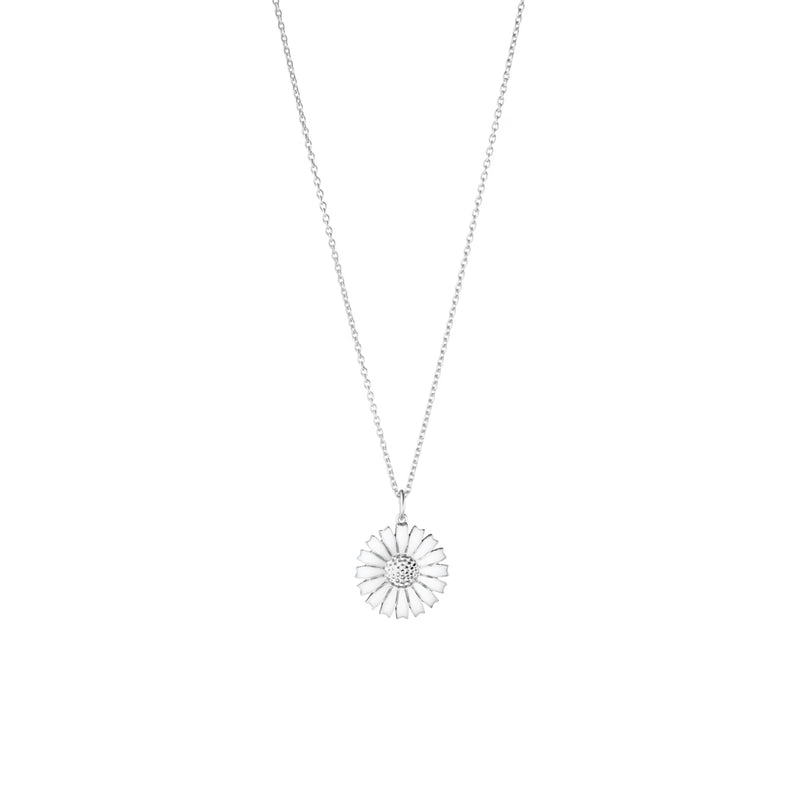 Georg Jensen Daisy Pendant, Sterling Silver, White Enamel