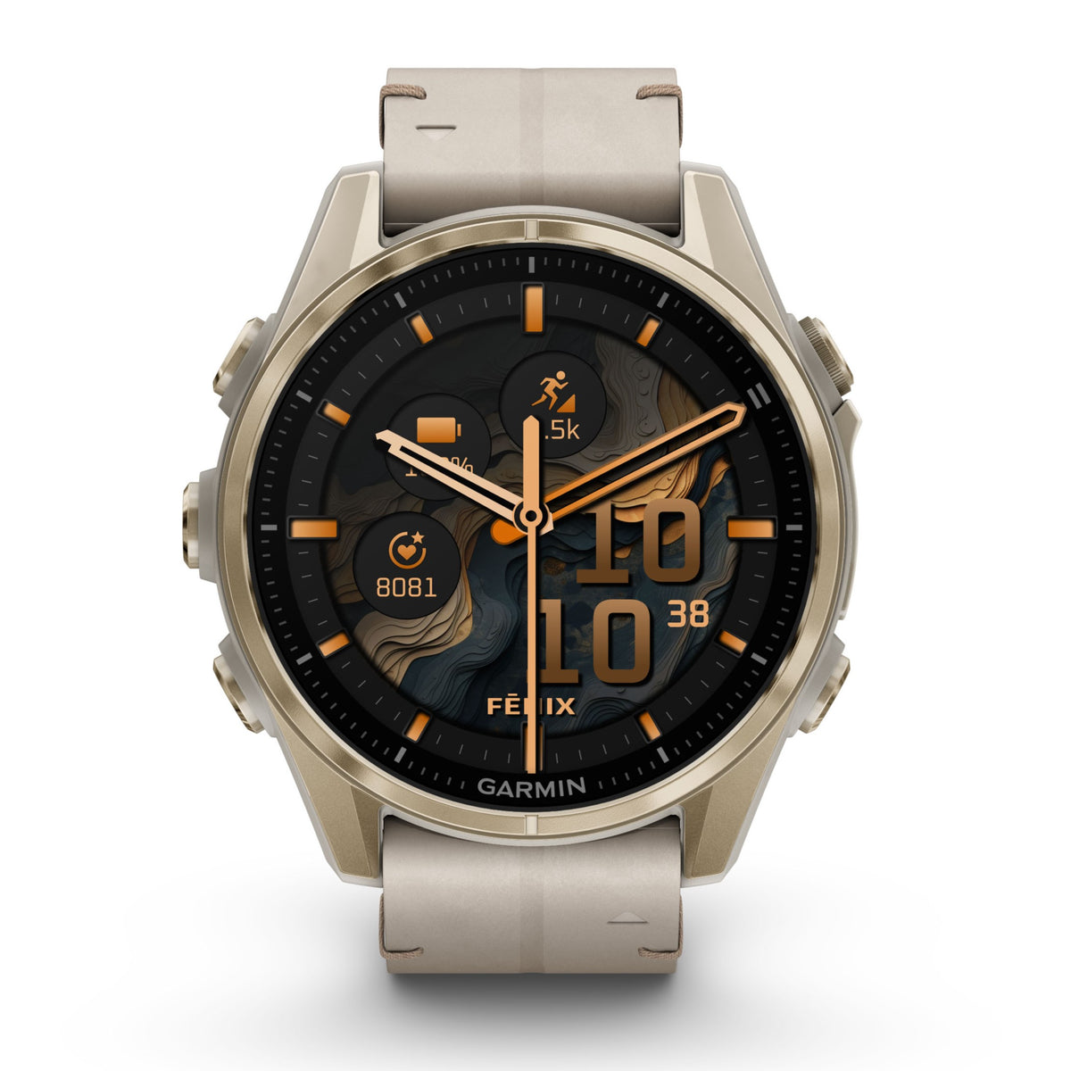 Garmin Fenix 8 - 43mm Sapphire AMOLED Soft Gold & Fog Grey 010-02903-40