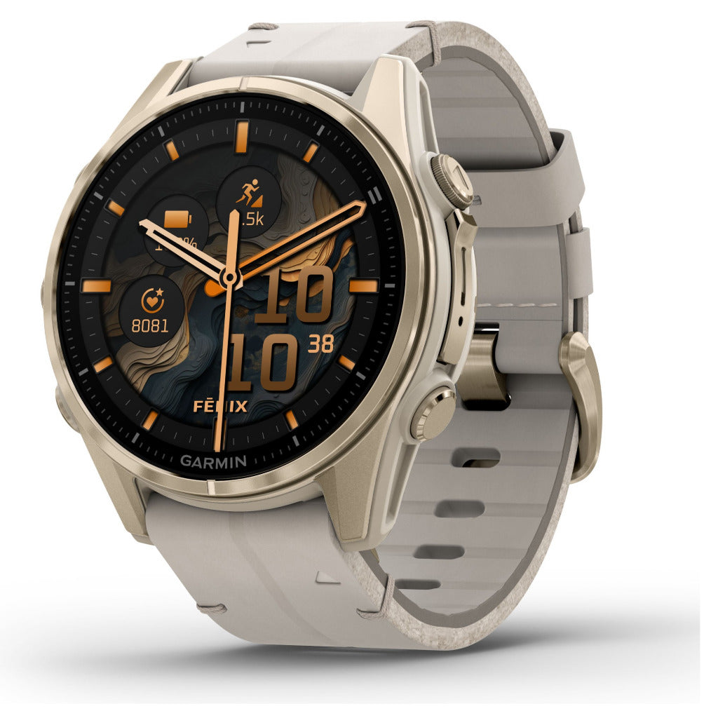 Garmin Fenix 8 - 43mm Sapphire AMOLED Soft Gold & Fog Grey 010-02903-40