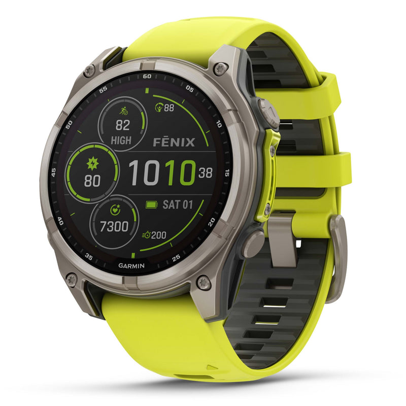 Garmin Fenix 8 - 47mm Sapphire Solar Titanium & Yellow 010-02906-21