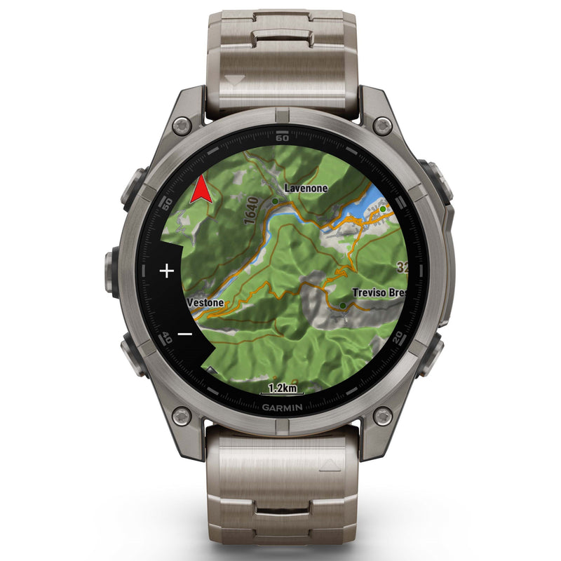 Garmin Fenix 8 - 47mm Sapphire AMOLED Titanium Bracelet & Black Rubber Strap 010-02904-40