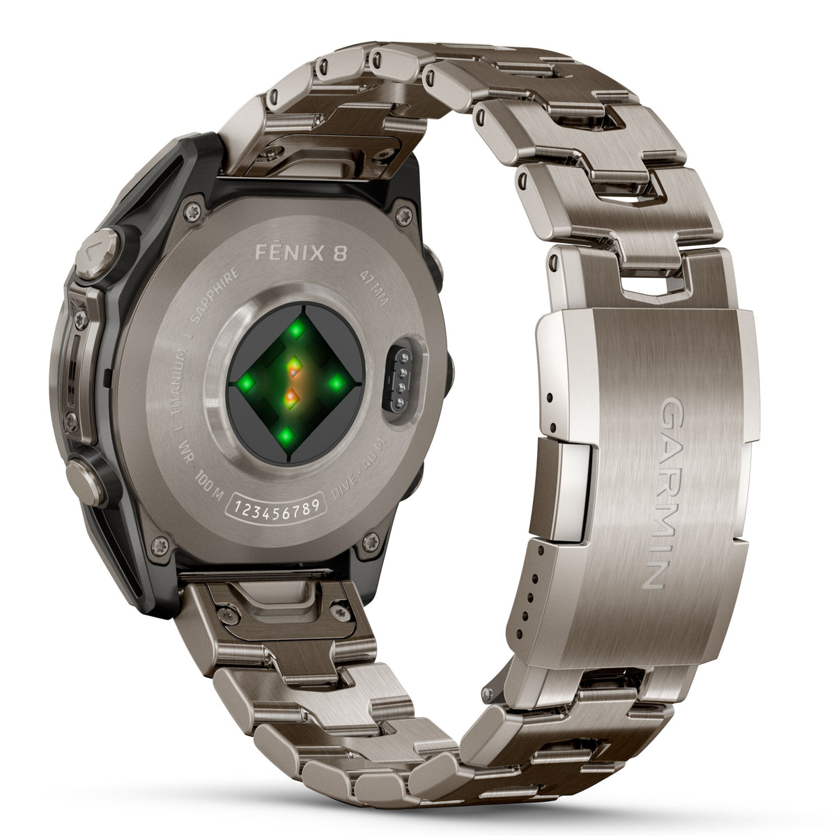 Garmin Fenix 8 - 47mm Sapphire AMOLED Titanium Bracelet & Black Rubber Strap 010-02904-40