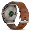 Garmin Fenix 8 - 51mm Sapphire AMOLED Titanium, Silicone & Chestnut Leather Strap 010-02905-40