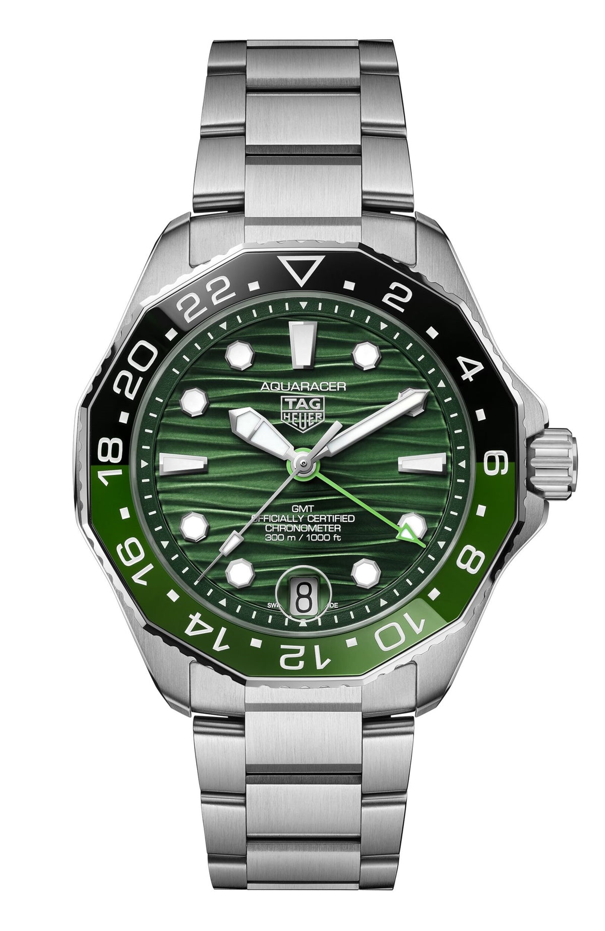 Tag Heuer Aquaracer Professional 300 GMT, Green & Black Dial, 42mm Watch WBP5115.BA0013
