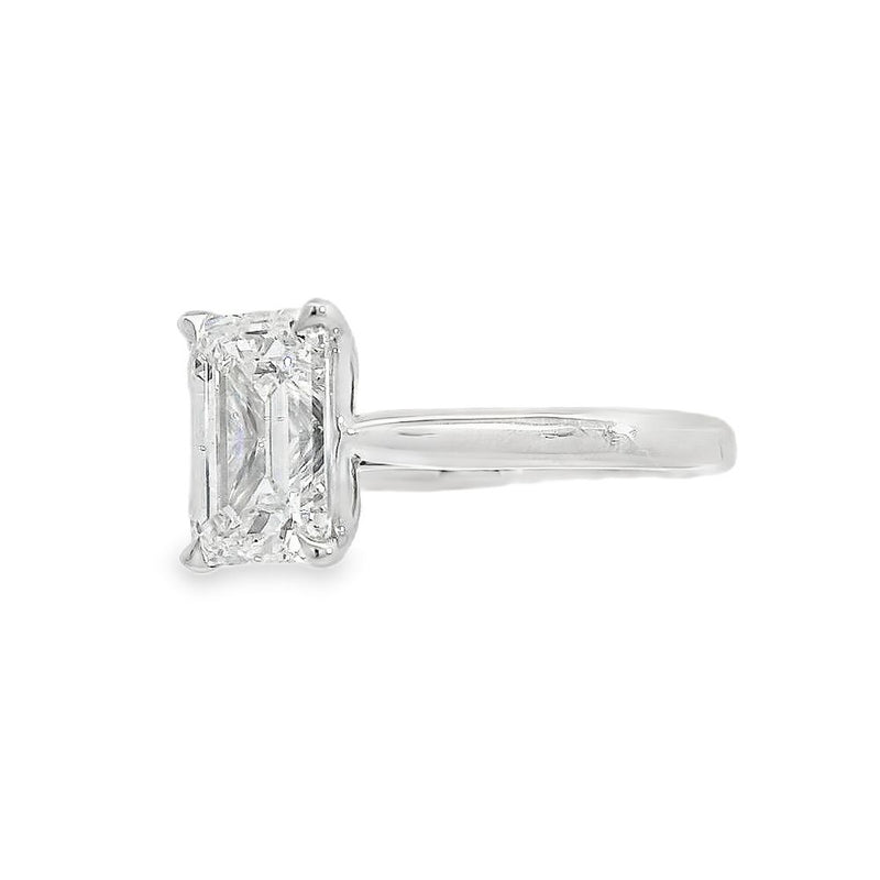 Emerald Cut Single Stone 2.00ct Lab Grown Diamond, Platinum