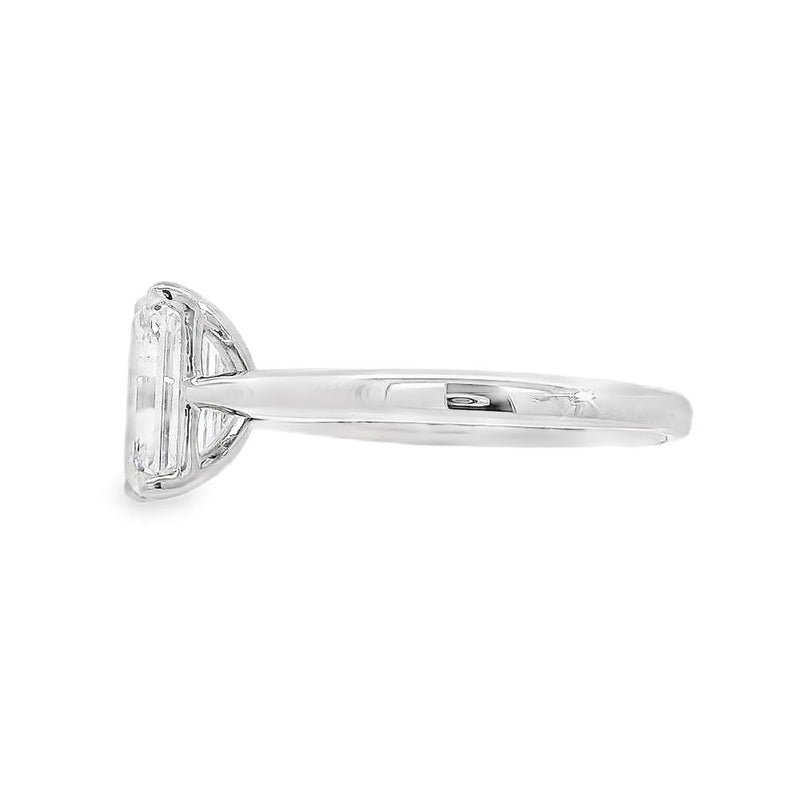 Emerald Cut Single Stone 2.00ct Lab Grown Diamond, Platinum