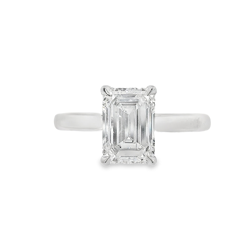 Emerald Cut Single Stone 2.00ct Lab Grown Diamond, Platinum