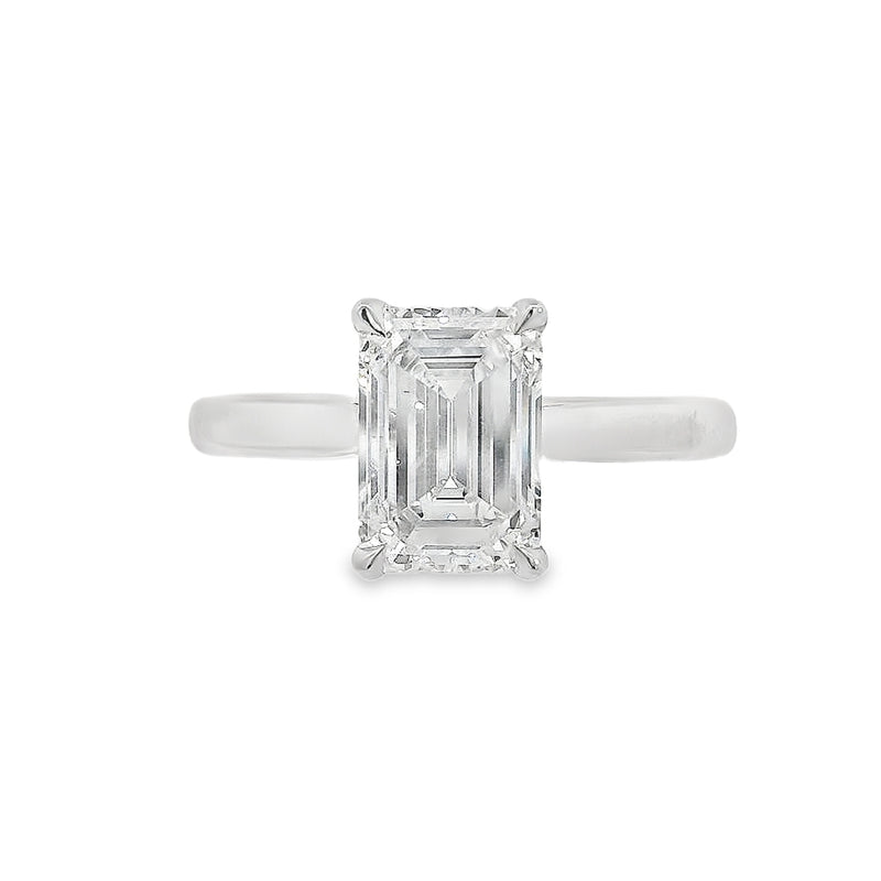 Emerald Cut Single Stone 2.00ct Lab Grown Diamond, Platinum
