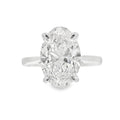 Oval Cut Single Stone 4.01ct Lab Grown Diamond, Platinum