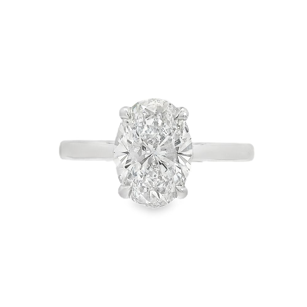 Oval Cut Single Stone 2.04ct Lab Grown Diamond, Platinum
