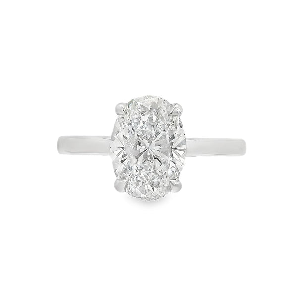 Oval Cut Single Stone 2.04ct Lab Grown Diamond, Platinum
