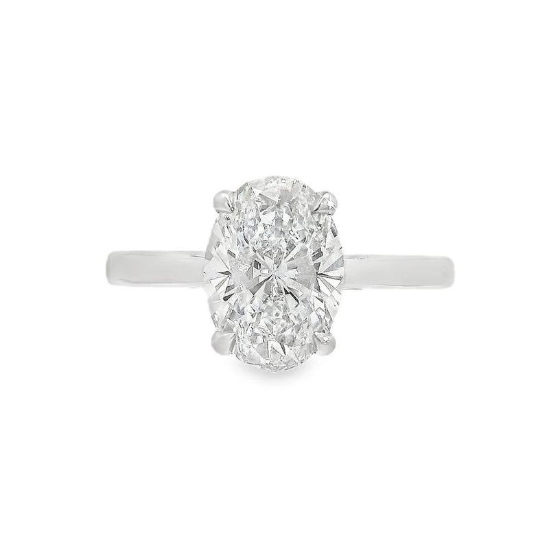 Oval Cut Single Stone 2.04ct Lab Grown Diamond, Platinum